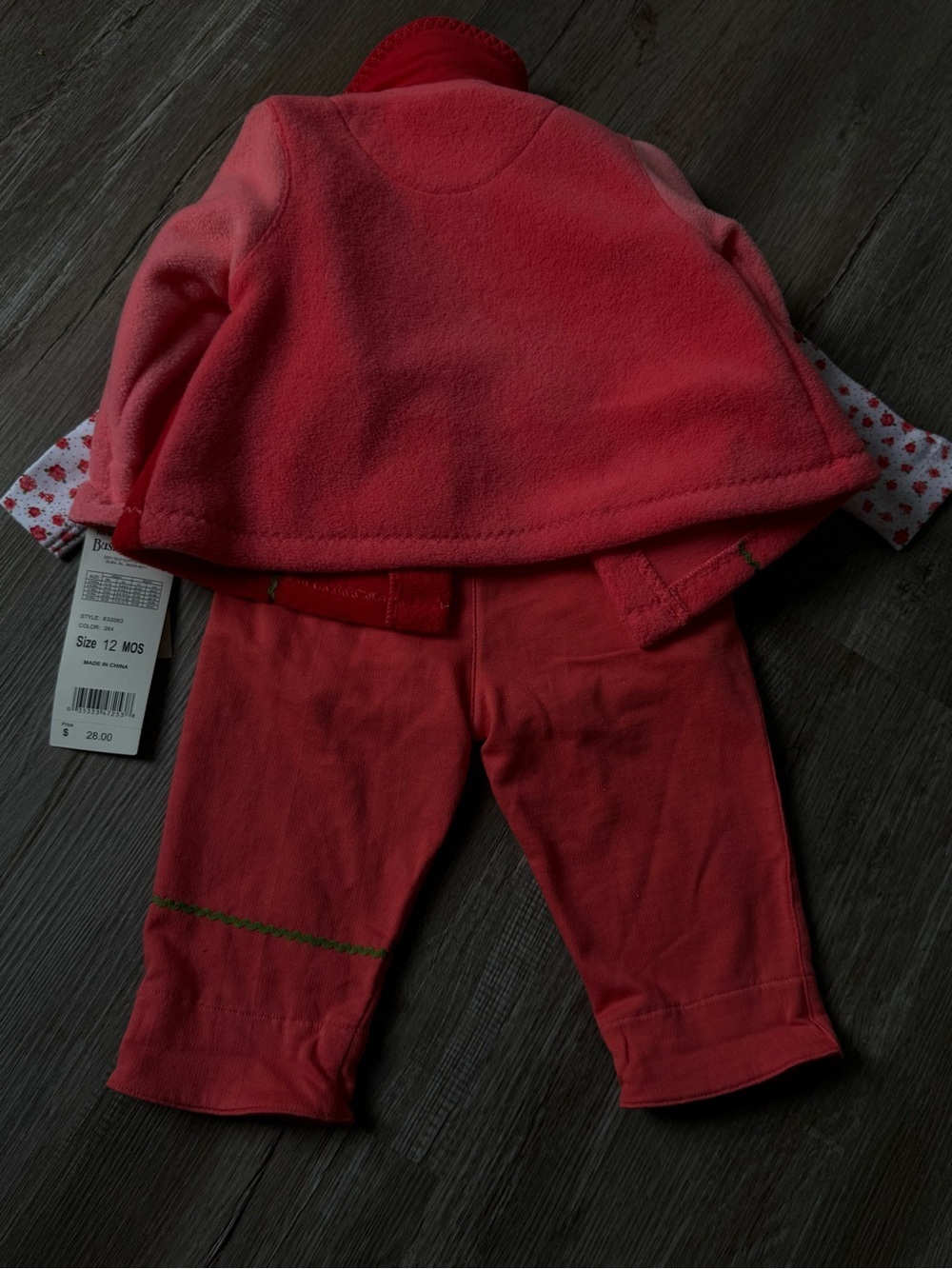 VTG NEW 3 Piece Buster Brown Fleece Outfit Jacket Floral 12 Months Outfit - Picture 8 of 9